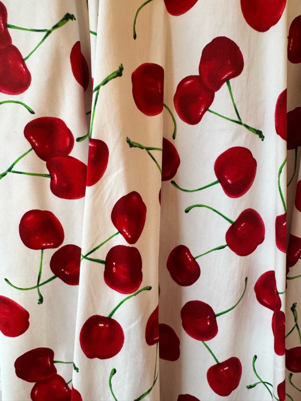 Cream Sundress with Red Cherry Print - Picture 9 of 9